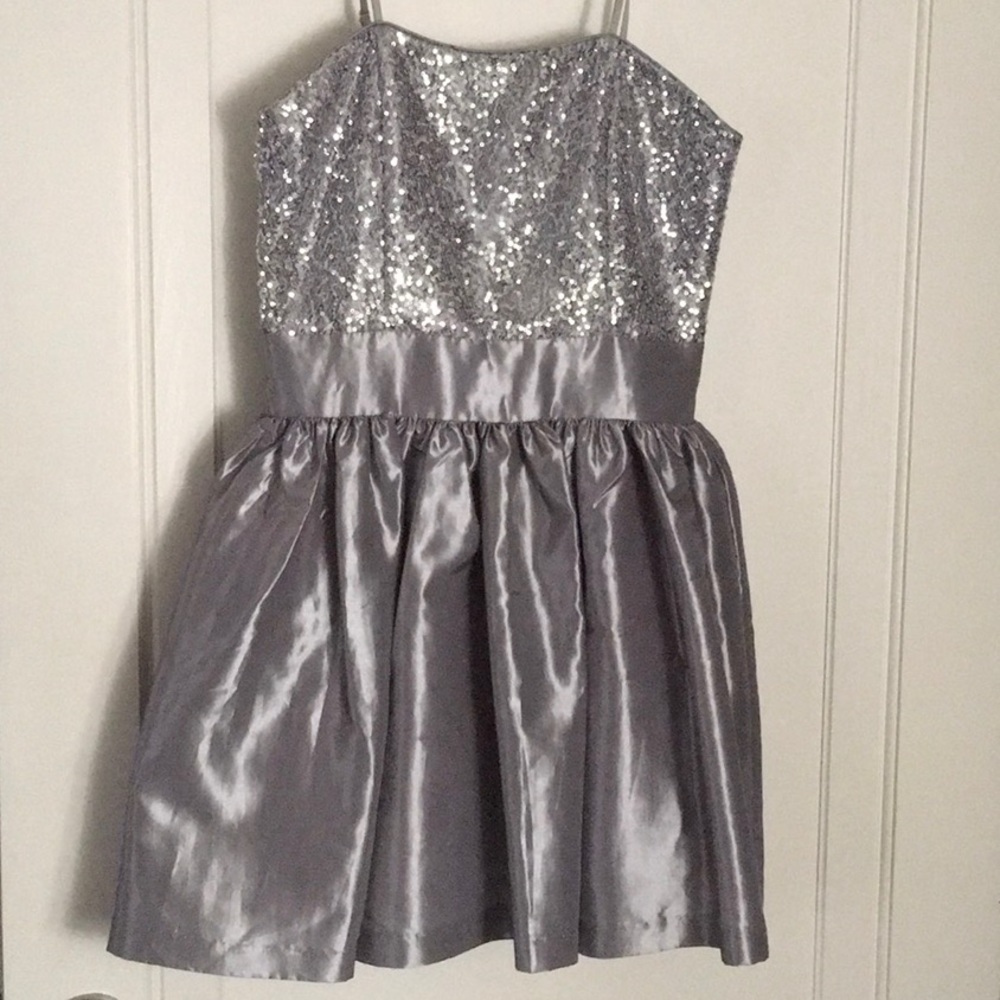 Silver sequin dress